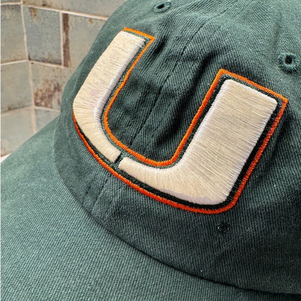 University of Miami '47 Adjustable Baseball Hat Glitter Embroidery - Picture 2 of 7